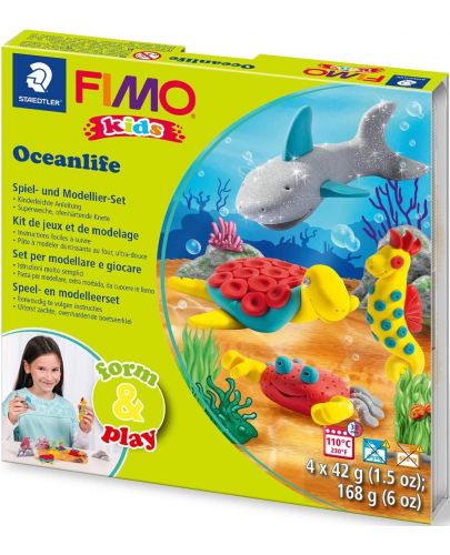К-кт глина Staedtler Fimo Kids, 4x42g, Sea World - 1