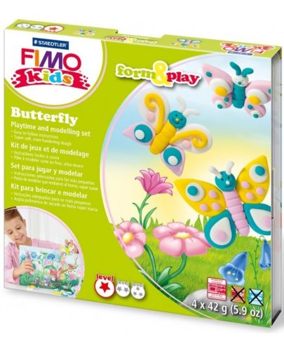 К-кт глина Staedtler Fimo Kids, 4x42g, Butterfly - 1