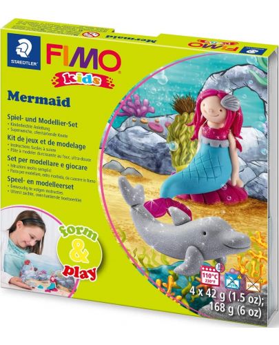 К-кт глина Staedtler Fimo Kids, 4x42g, Mermaid - 1