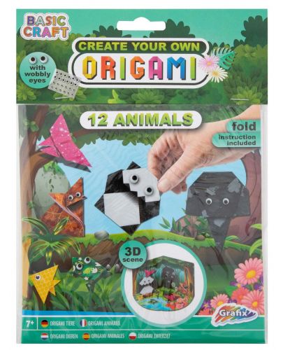 Творчески комплект Grafix - Направи си сам Оригами, 12 животни - 1