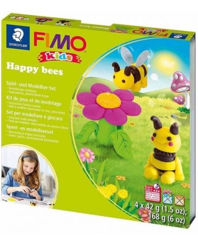 Творчески комплект Staedtler Fimo Kids - Направи си сам фигурки от глина, Happy Bees - 1