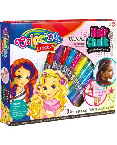 Творчески комплект Colorino Creative - Пастели и мъниста за коса - 1