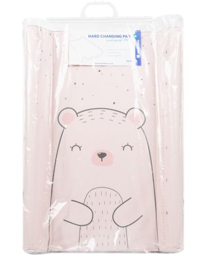Твърда подложка за повиване KikkaBoo - Bear with me, Pink, 70 х 50 cm - 6
