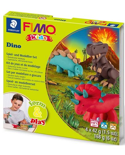 Комплект глина Staedtler Fimo Kids - Dino, 4 x 42 g - 1