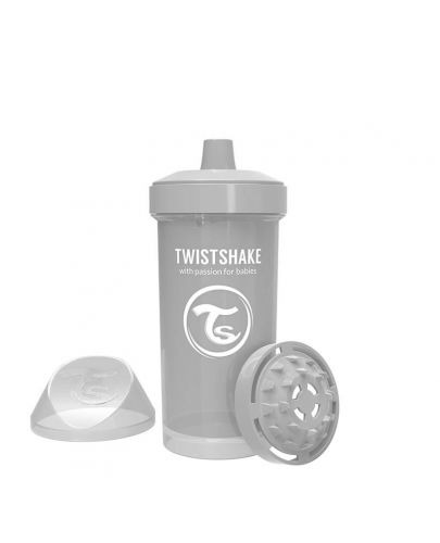 Бебешка чаша с накрайник Twistshake Kid Cup  - Сива, 360 ml - 1
