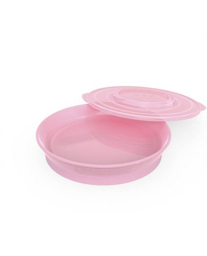 Чинийка за хранене Twistshake Plates Pastel - Розова, над 6 месеца - 1