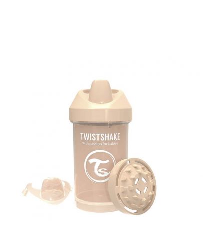 Бебешка чаша с преходен накрайник Twistshake Crawler Cup  - Бежова, 300 ml - 4