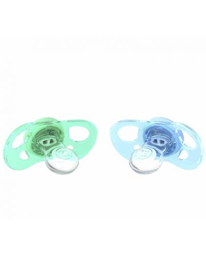 Комплект от 2 залъгалки Twistshake Pacifier - Зелена и синя, от 0 до 6 месеца - 3