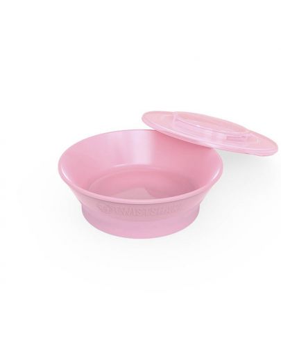 Купичка за хранене Twistshake Plates Pastel - Розова, над 6 месеца - 1