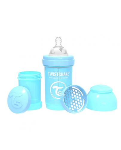 Бебешко шише против колики Twistshake Anti-Colic Pastel - Синьо, 330 ml - 1