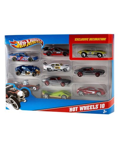 Комплект от 10 колички Mattel Hot Wheels - 1