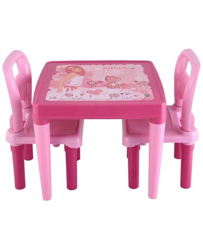 Детска маса със столчета Pilsan - Розова - 1