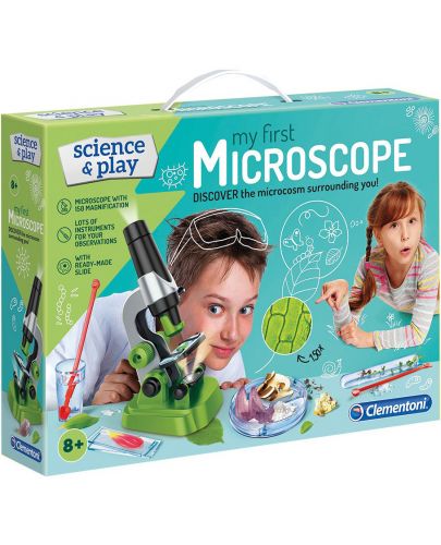 Комплект Clementoni Science & Play - Моят първи Микроскоп, с аксесоари - 1