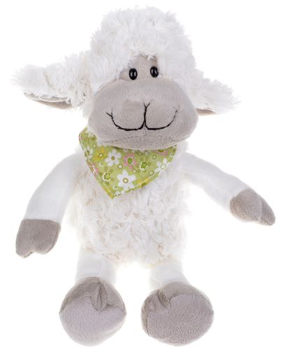 Плюшена играчка Morgenroth Plusch - Бяла овчица Съни с шал, 30 cm - 1