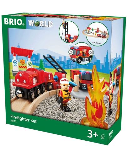 Комлект Brio World - Пожарен влак с релси и аксесоари, 18 части - 5