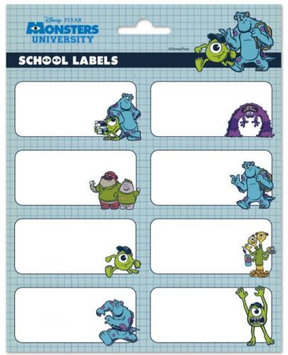 Ученически етикети Grupo Erik - Pixar Monsters, 16 броя - 1