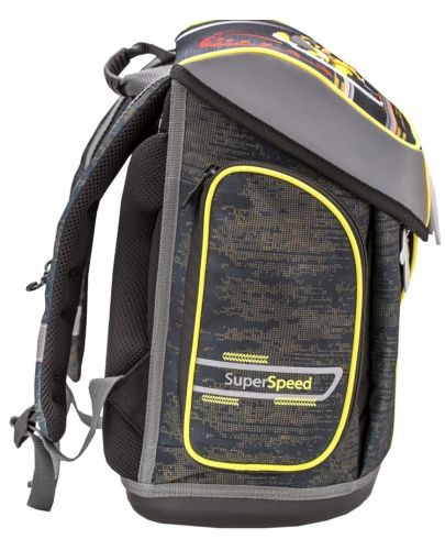 Belmil Super Speed Yellow Раница-кутия , твърдо дъно, подплатен гръб, светлоотразителни елементи, един преден и два странични джоба,магнитно затваряне, тегло 1000гр - 3