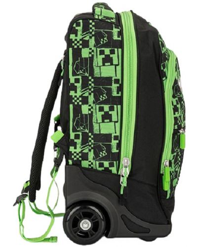 Ученическа раница с колелца Panini Minecraft - Premium Pixels Green, 1 отделение - 2