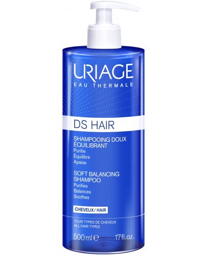 Uriage DS Hair Нежен балансиращ шампоан, 500 ml - 1