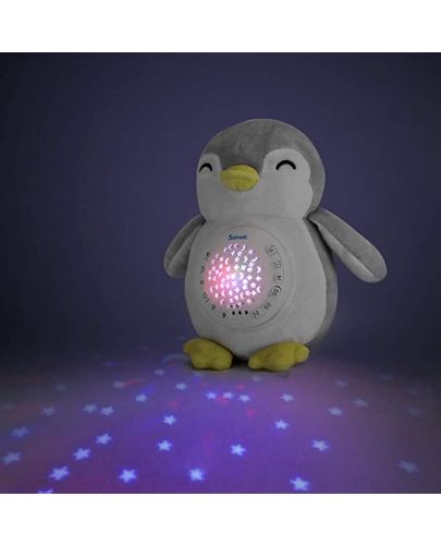Успокояваща плюшена играчка с проектор Chipolino - Пингвинче - 2