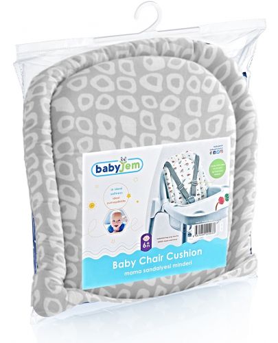 Възглавничка за столче за хранене BabyJem - Сиво и бяло - 8