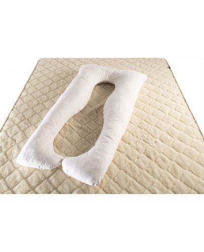 Възглавница за бременни Medico - Happy MomPure Cotton and Wool, U-образна форма, с пълнеж от вълна - 3