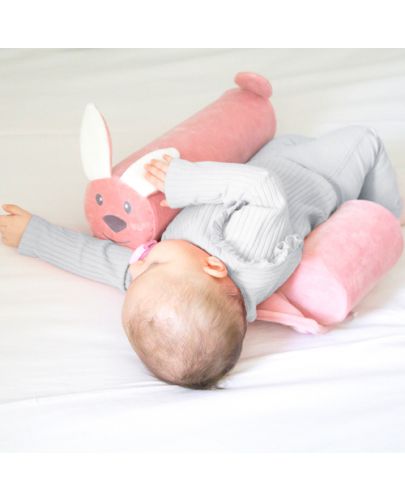Възглавничка за спане настрани BabyJem - Зайче, розова - 2