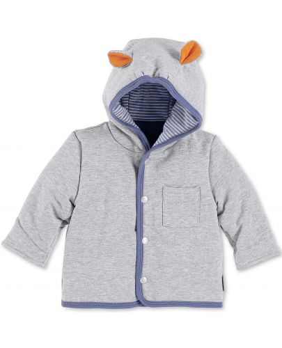 Ватирано бебешко палтенце Sterntaler - Хипо, 56 cm, сиво - 1