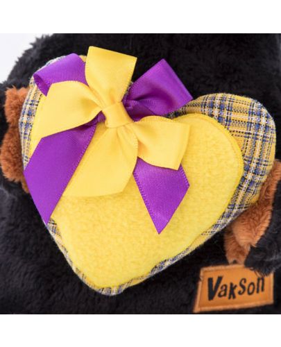 Плюшена играчка Budi Basa - Кученце Ваксон, със сърце и шапка, 29 cm - 5