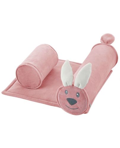 Възглавничка за спане настрани BabyJem - Зайче, розова - 1