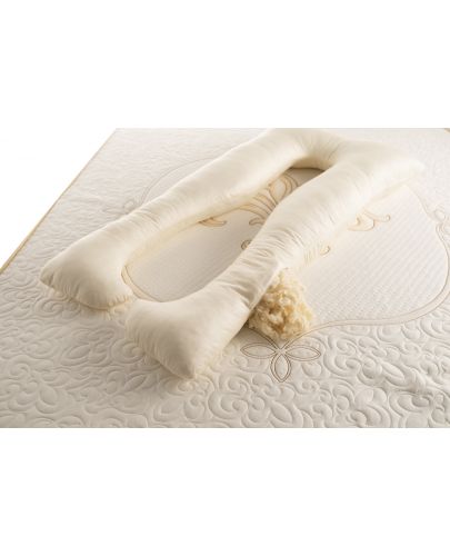 Възглавница за бременни Medico - Happy MomPure Cotton and Wool, U-образна форма, с пълнеж от вълна - 2
