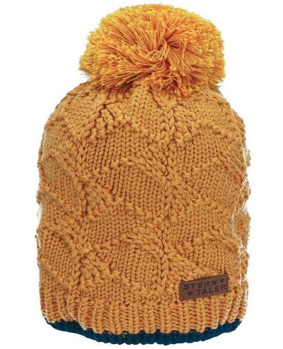 Вълнена зимна шапка с помпон Sterntaler - 53 cm, 2-4 години, жълта - 1