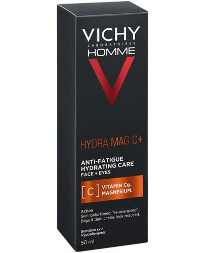 Vichy Homme Хидратиращ и укрепващ крем Mag C+, 50 ml - 2