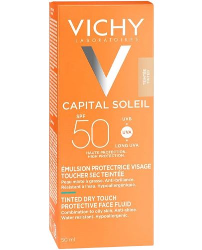 Vichy Capital Soleil Матираща тонирана емулсия за лице Dry Touch BB, SPF 50, 50 ml - 2