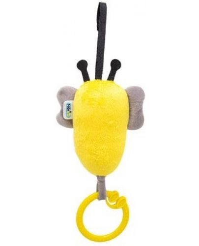 Вибрираща бебешка играчка BabyJem - Пчела, жълта, 15 х 8 cm - 2