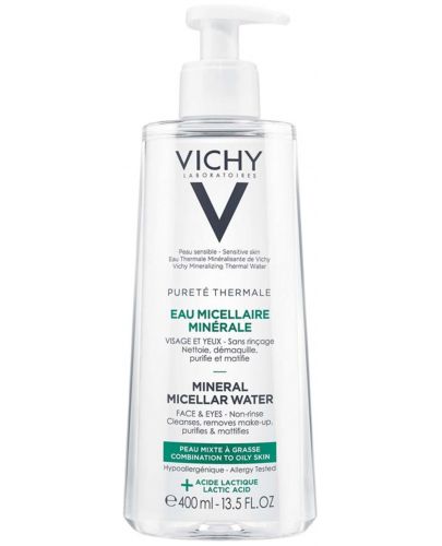Vichy Pureté Thermale Минерализирана мицеларна вода за мазна кожа, 400 ml - 1
