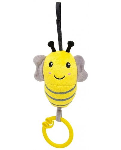 Вибрираща бебешка играчка BabyJem - Пчела, жълта, 15 х 8 cm - 1