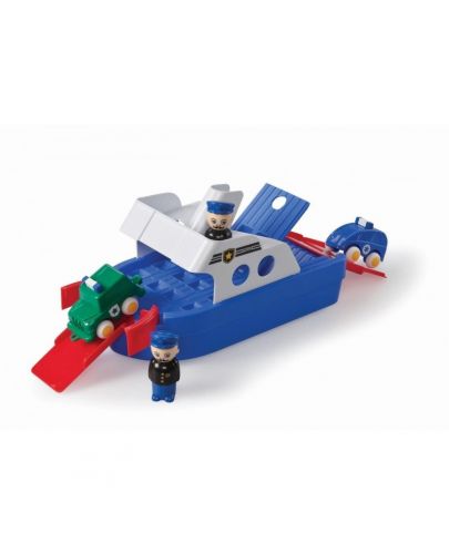 Viking Toys Полицейска Лодка с 2 коли и 2 човечета - 30 см подаръчна кутия - 1