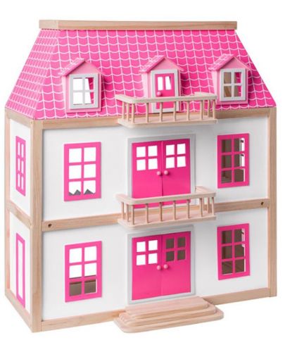 Дървена къща за кукли Woody - Вила Вистерия - 1