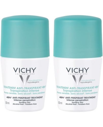 Vichy Deo Комплект - Рол-он дезодорант против изпотяване, с парфюм, 2 x 50 ml - 1