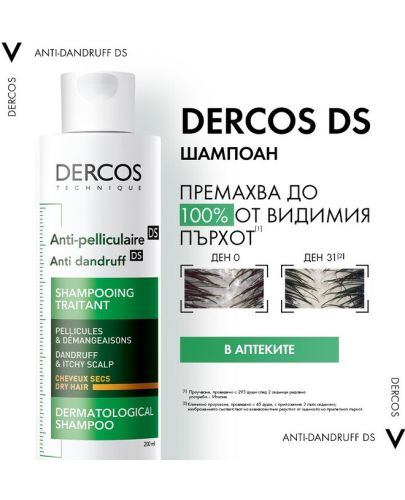 Vichy Dercos Шампоан против пърхот Anti-dandruff DS, 200 ml - 2