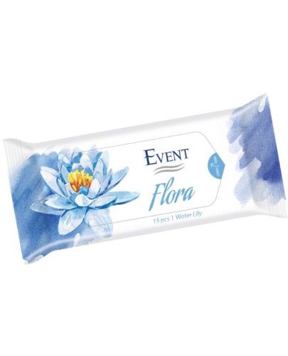 Влажни кърпи за ръце Event - Flora, Water Lily, 15 броя - 1