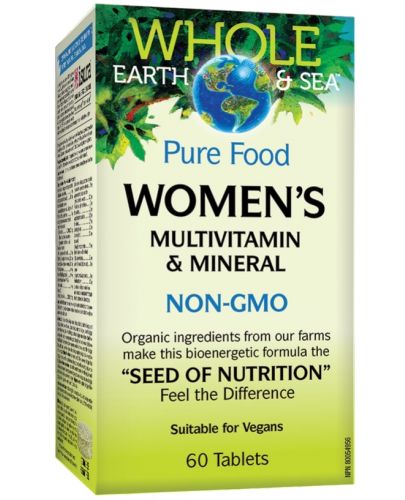 Whole Earth & Sea Women's Multivitamin & Mineral, 60 таблетки, Natural Factors - 1
