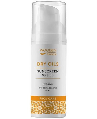 Wooden Spoon Слънцезащитен лосион за лице Dry Oils, SPF50, 50 ml - 1