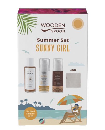 Wooden Spoon Летен комплект Sunny Girl, 3 части + Подарък - 1
