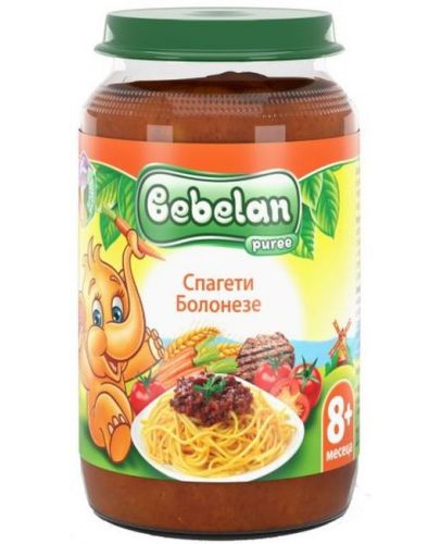 Ястие Bebelan Puree - Спагети болонезе, 220 g - 1
