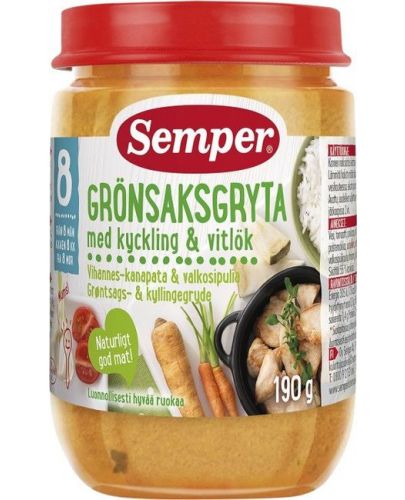 Ястие Semper - Зеленчукова яхния с пиле, 190 g - 1