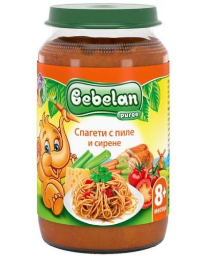 Ястие Bebelan - Спагети с пиле и сирена, 220 g - 1