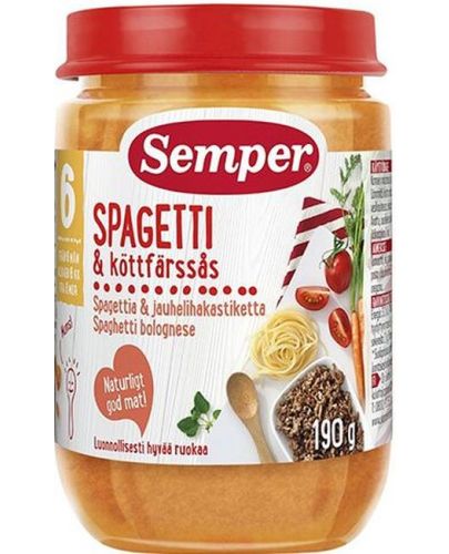 Ястие Semper - Спагети с говеждо месо, 190 g - 1