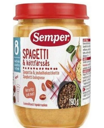 Ястие Semper - Спагети по болонски с месо, 190 g - 1